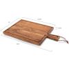 PICNIC TIME Tagliere Rectangular Charcuterie Board with Leather Loop, Acacia Wooden Cutting Board with Handle and Juice Groove, All-Purpose Serving Platter, Decorative Serving Plank, (Acacia Wood)