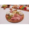 PICNIC TIME Tagliere Round Charcuterie Board with Leather Loop, Acacia Wooden Cutting Board with Handle and Juice Groove, All-Purpose Serving Platter, Decorative Serving Plank, (Acacia Wood)