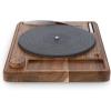 PICNIC TIME Turntable Cheese Board with Knife, Retro Vinyl Record Charcuterie Board, Spinning Lazy Susan Serving Slate Tray with Chalk for Labeling, (Acacia Wood)