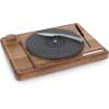 PICNIC TIME Turntable Cheese Board with Knife, Retro Vinyl Record Charcuterie Board, Spinning Lazy Susan Serving Slate Tray with Chalk for Labeling, (Acacia Wood)
