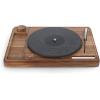PICNIC TIME Turntable Cheese Board with Knife, Retro Vinyl Record Charcuterie Board, Spinning Lazy Susan Serving Slate Tray with Chalk for Labeling, (Acacia Wood)