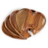 PICNIC TIME Heart Wine Appetizer Plates, Set of 4 Wooden Cocktail Plates with Glass Holder, Mini Charcuterie Boards for Wine and Cheese Parties, Acacia Cheese Board Serving Trays (Acacia Wood)