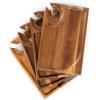 PICNIC TIME Rectangle Wine Appetizer Plates, Set of 4 Wooden Cocktail Plates with Glass Holder, Mini Charcuterie Boards for Wine and Cheese Parties, Acacia Cheese Board Serving Trays (Acacia Wood)