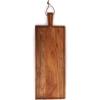 PICNIC TIME Tagliere Long Rectangular Charcuterie Board with Leather Loop, Acacia Wooden Cutting Board with Handle and Juice Groove, All-Purpose Serving Platter, Decorative Serving Plank (Acacia Wood)