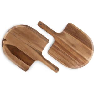 PICNIC TIME Personal 10-Inch Pizza Peel Set of 2, Acacia Wood Pizza Peel Paddles, Pizza Serving Paddles, Bread Peels, (Acacia Wood)