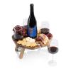 Picnic TIME Mesavino Wine Picnic Table for Charcuterie, Portable Charcuterie Board Folding Tray Table with 4 Wine Glasses Holder, Made of Beautiful Acacia Wood with Carved-Out Sections (Acacia Wood)