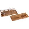 PICNIC TIME Picada Tapas & Cheeseboard Set with Dip Bowls, Novelty Charcuterie Board Set, Durable Wood Serving Platter, Cheese Knife Board Includes Removable Top with Hidden Tool Storage (Acacia Wood)