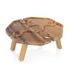Picnic TIME Mesavino Wine Picnic Table for Charcuterie, Portable Charcuterie Board Folding Tray Table with 4 Wine Glasses Holder, Made of Beautiful Acacia Wood with Carved-Out Sections (Acacia Wood)