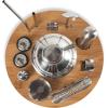 PICNIC TIME Lazy Susan Bar Tool Set, 12-piece Bartender Kit in Lazy Susan, Cocktail Set in Round Wooden Turntable, Mixology Bartender Set in Bamboo Turntable Organizer, (Bamboo with Silver Accents)
