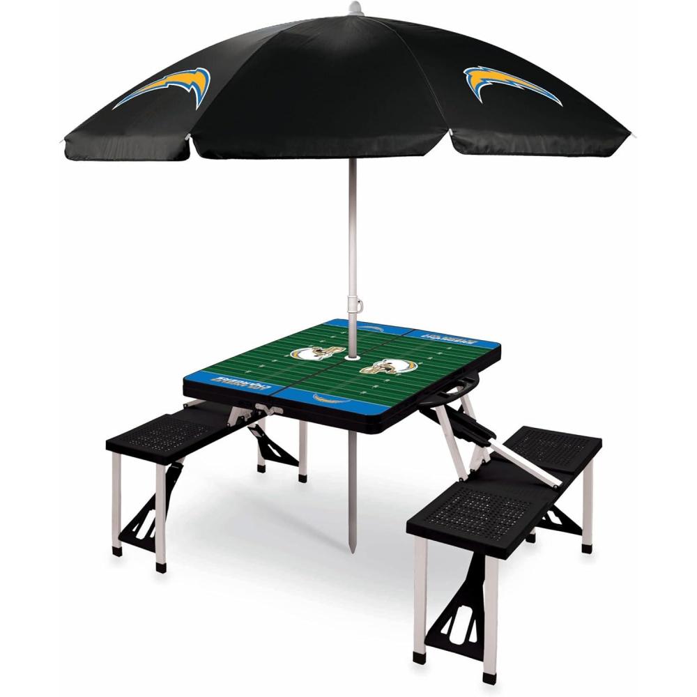 image:imagePICNIC TIME NFL Portable Soft Top Travel Table BlackLos Angeles Chargers