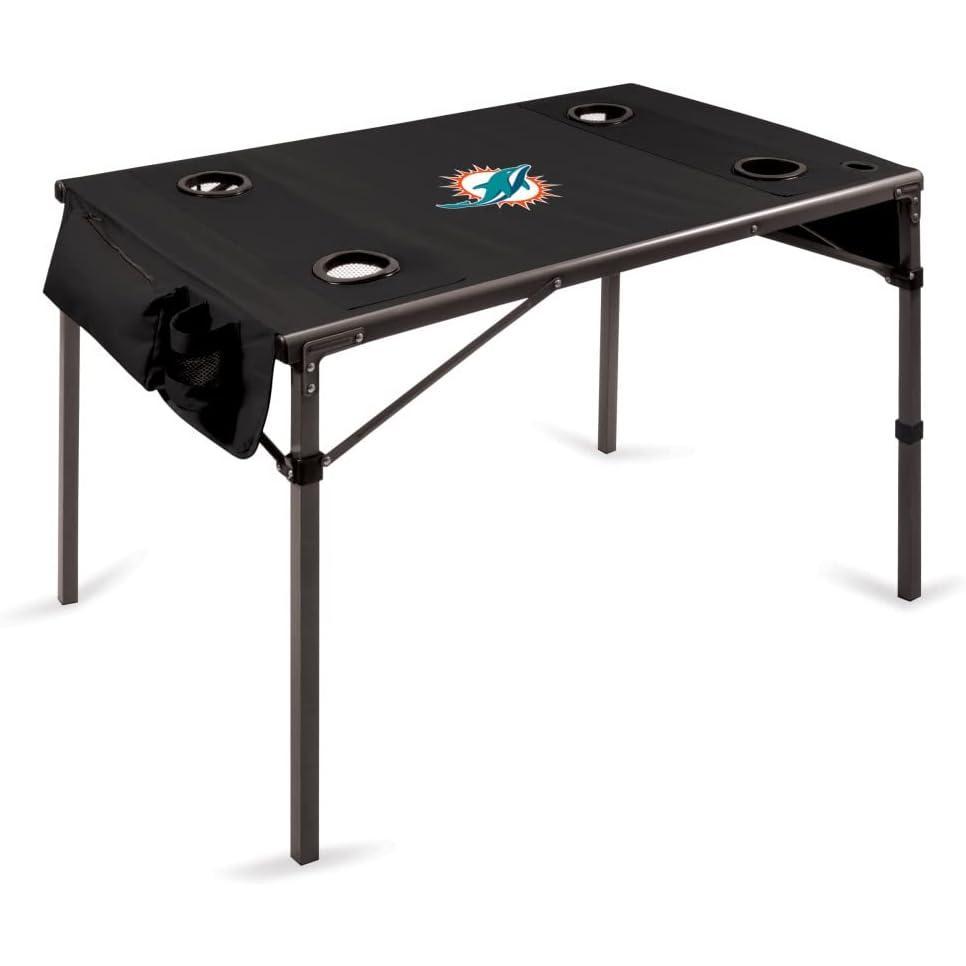 image:imagePICNIC TIME NFL Portable Soft Top Travel Table BlackMiami Dolphins