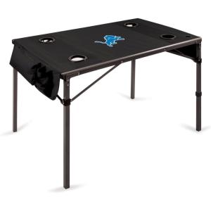 PICNIC TIME NFL Portable Soft Top Travel Table, Black(Detroit Lions)