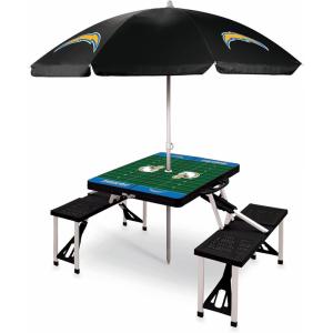 PICNIC TIME NFL Portable Soft Top Travel Table, Black(Los Angeles Chargers)