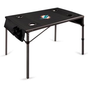PICNIC TIME NFL Portable Soft Top Travel Table, Black(Miami Dolphins)