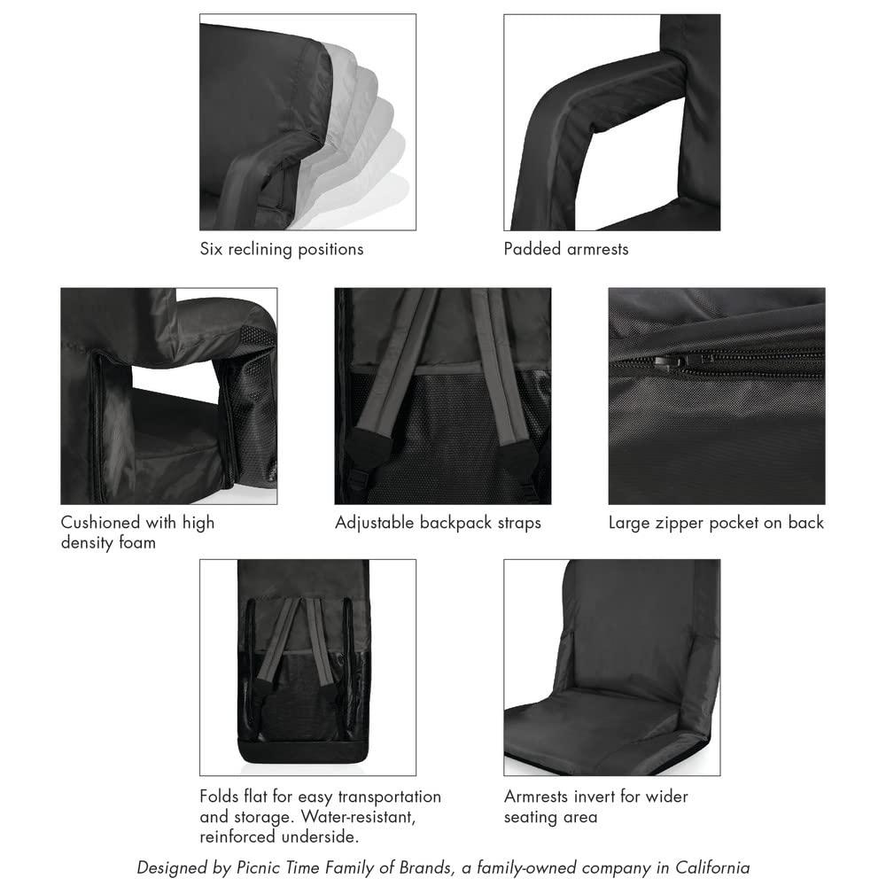 image:imagePICNIC TIME Black Atlanta Falcons Ventura Seat Portable Recliner ChairOne Size618001790242Heathered Gray