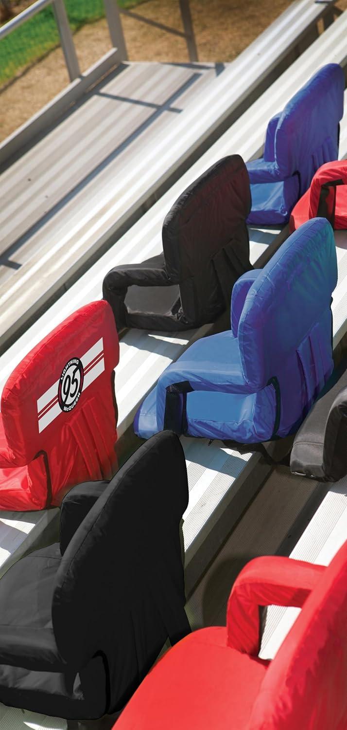 image:imagePICNIC TIME Disney Minnie Mouse Ventura Reclining Stadium Seat with Back Support Bleacher Seat Beach Floor Chair Red Disney Minnie Mouse Red 20 x 2 x 32Disney Pixar Cars Lightning Mcqueen Red