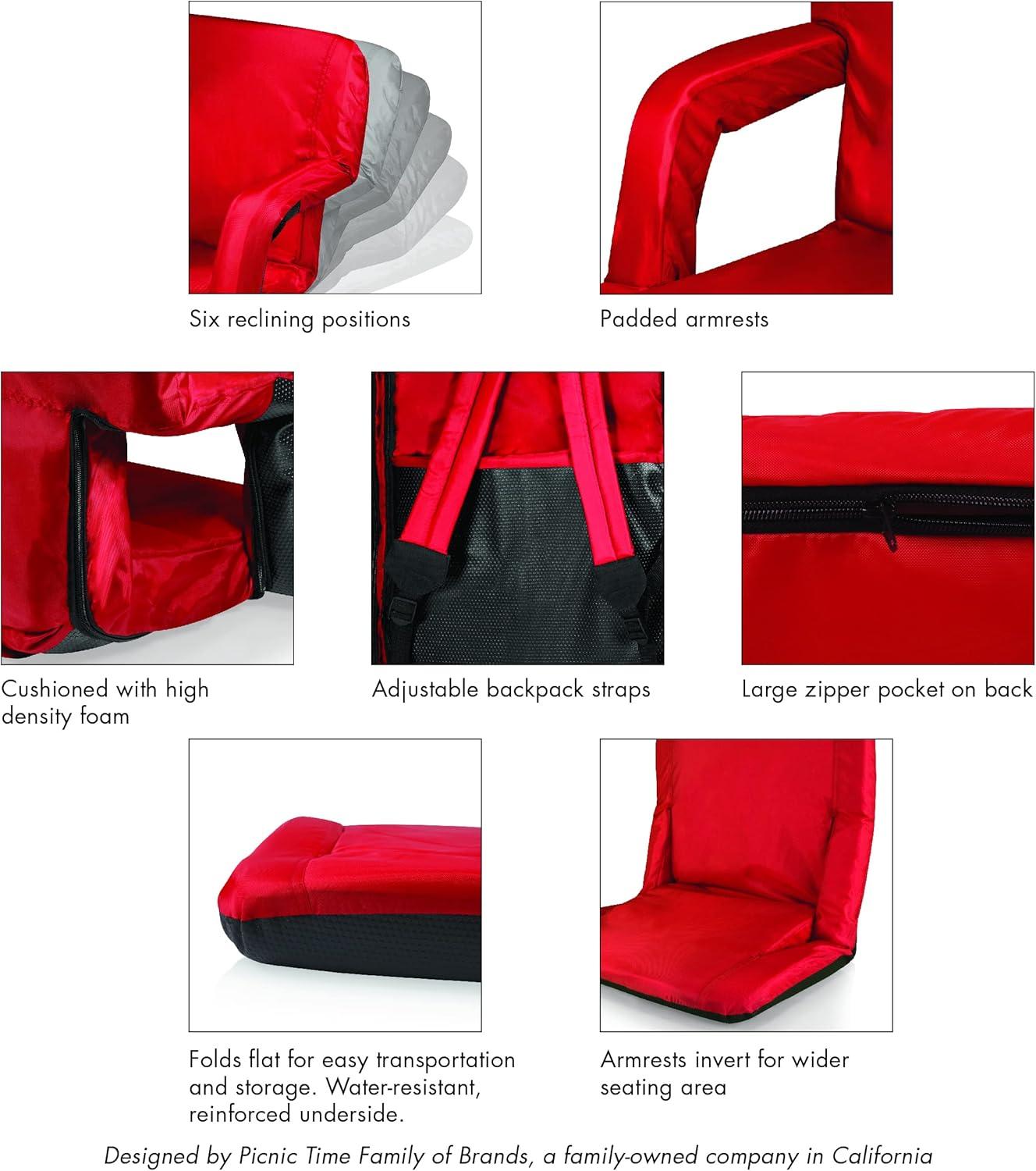 image:imagePICNIC TIME Disney Minnie Mouse Ventura Reclining Stadium Seat with Back Support Bleacher Seat Beach Floor Chair Red Disney Minnie Mouse Red 20 x 2 x 32Disney Pixar Cars Lightning Mcqueen Red
