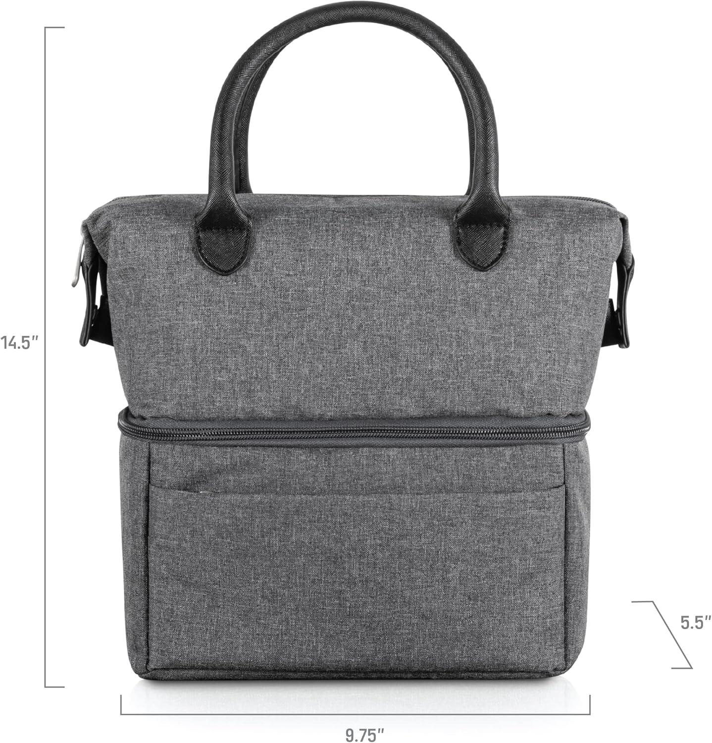 image:imagePICNIC TIME NFL Baltimore Ravens Urban Lunch Bag Cooler Lunch Tote Insulated Lunch Bag Gray with Black Accents