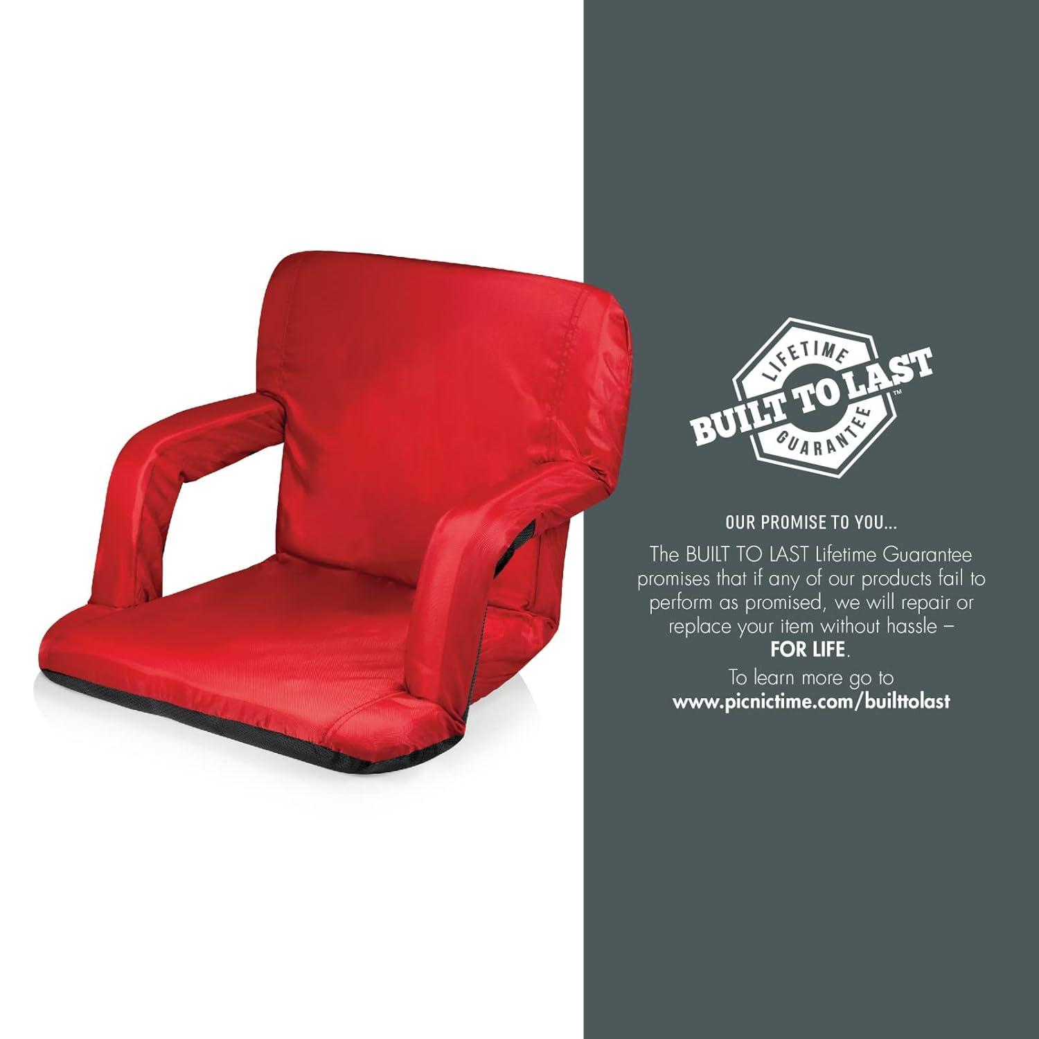 image:imagePicnic TIME NFL Atlanta Falcons Ventura Reclining Stadium Seat with Back Support Bleacher Seat Beach Floor Chair Heathered GrayBuffalo Bills Red