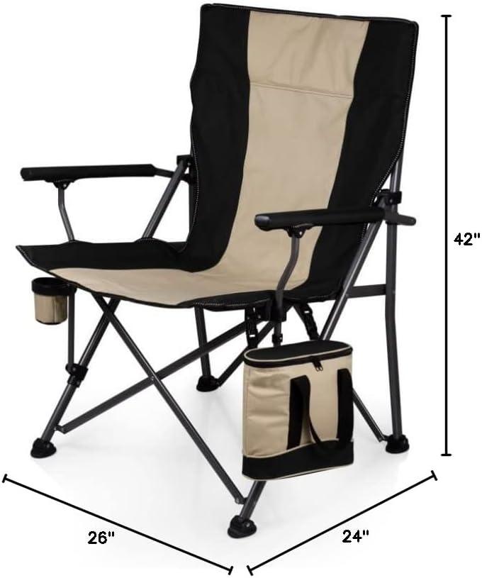 image:imagePicnic TIME NFL Baltimore Ravens Big Bear XXL Camp Chair with Cooler Heavy Duty Beach Chair 500 lb Capacity Camping Chair with Carry Bag Black