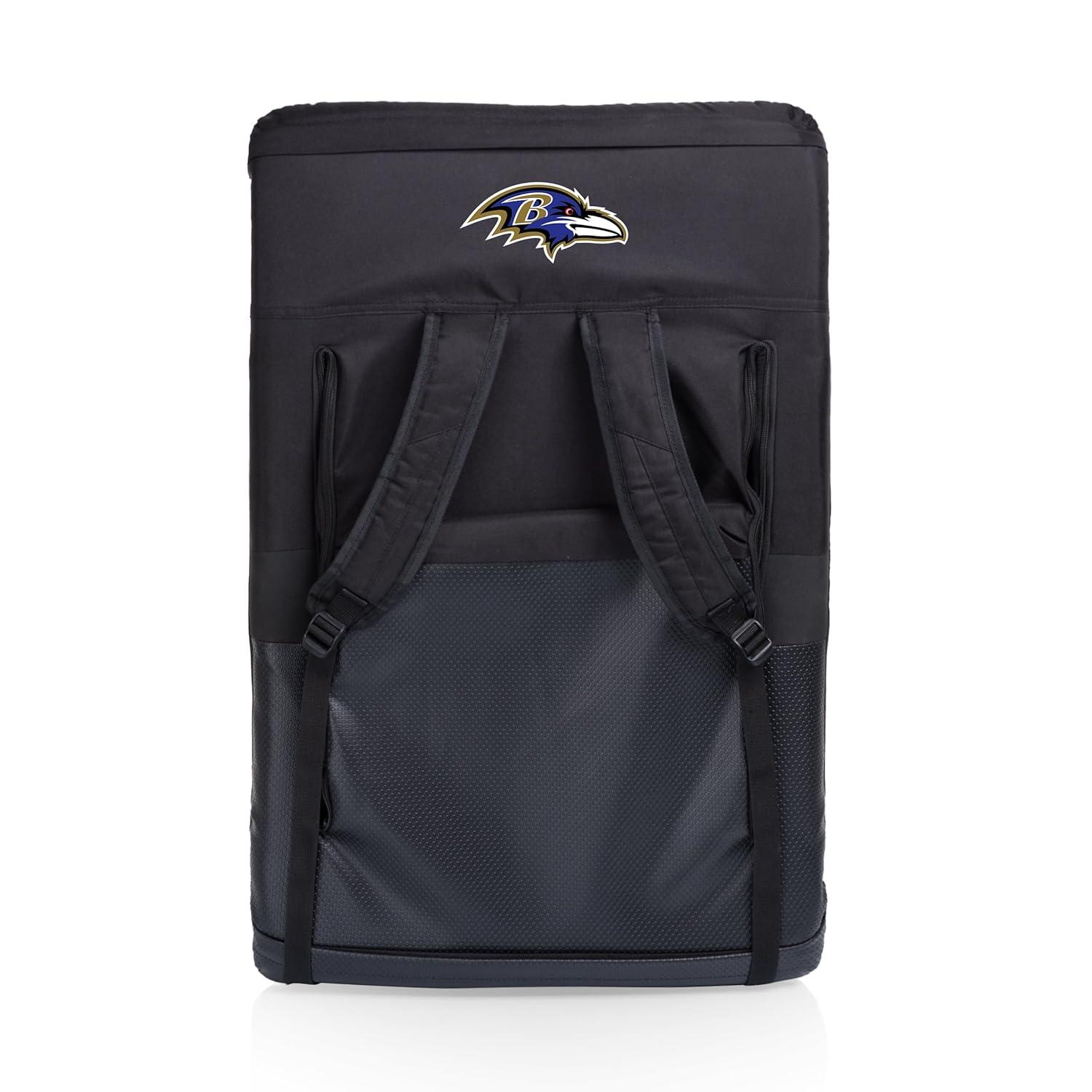 image:imagePicnic TIME NFL Baltimore Ravens Ventura Reclining Stadium Seat with Back Support Bleacher Seat Beach Floor Chair Heathered GrayBaltimore Ravens Black
