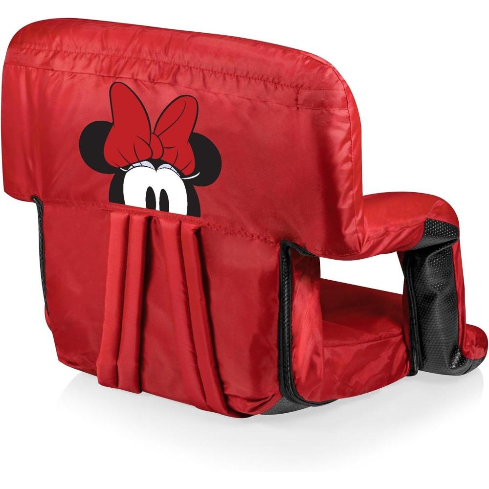 image:imagePICNIC TIME Disney Minnie Mouse Ventura Reclining Stadium Seat with Back Support Bleacher Seat Beach Floor Chair Red Disney Minnie Mouse Red 20 x 2 x 32Disney Minnie Mouse Red