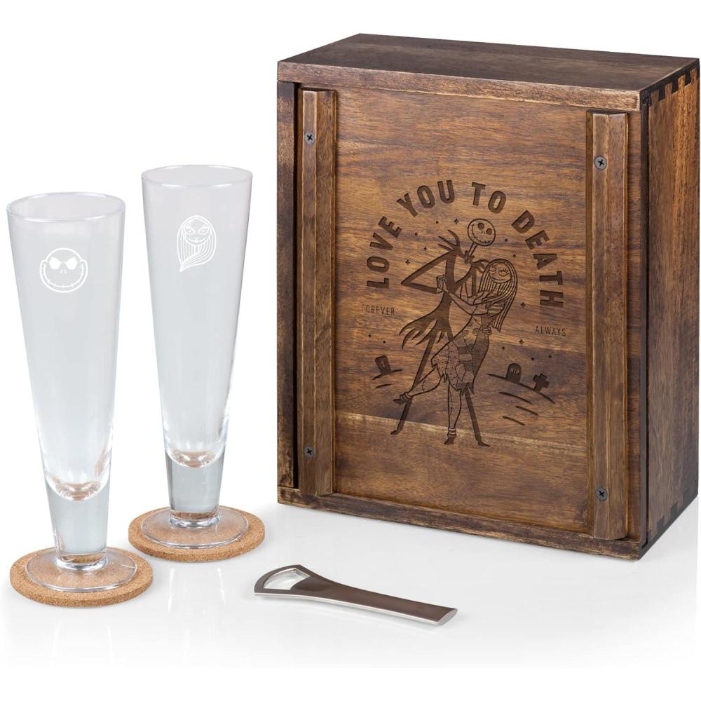 image:imagePICNIC TIME Disney Nightmare Before Christmas Jack amp Sally Drinking Glasses Gift Set Nightmare Before Christmas Gifts Acacia WoodDisney Nightmare Before Christmas Jack Sally Acacia Wood