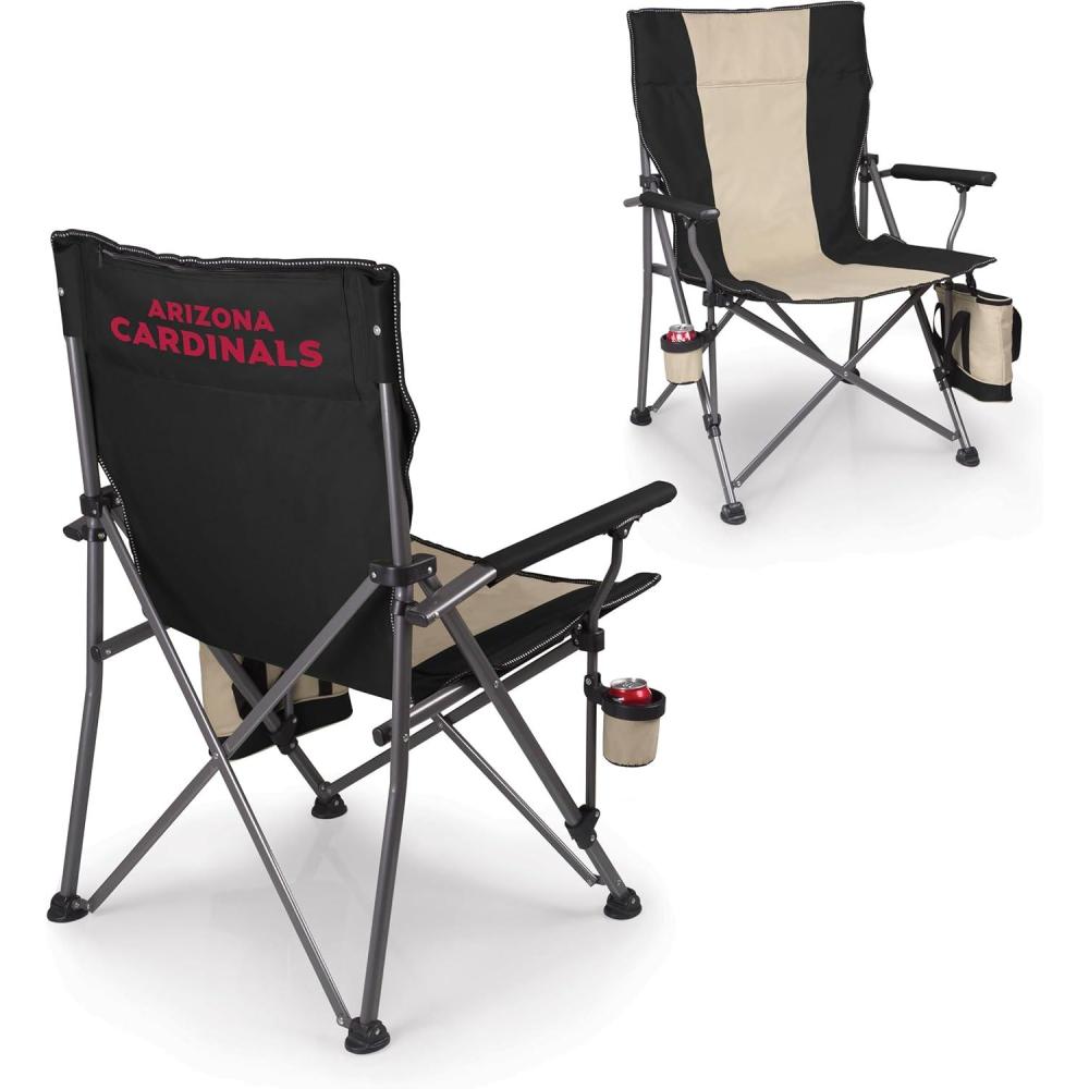 image:imagePicnic TIME NFL Arizona Cardinals Big Bear XXL Camp Chair with Cooler Heavy Duty Beach Chair 500 lb Capacity Camping Chair with Carry Bag Black