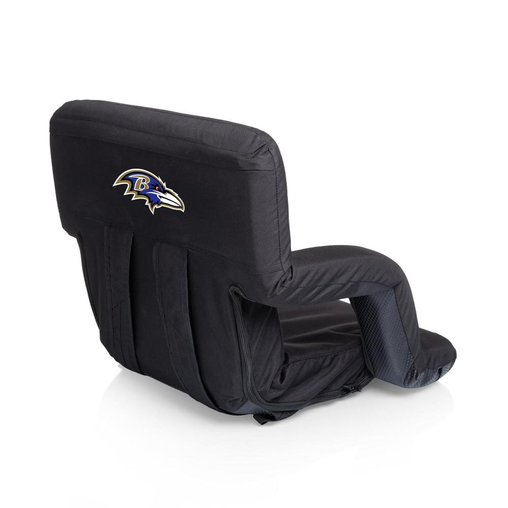 image:imagePicnic TIME NFL Atlanta Falcons Ventura Reclining Stadium Seat with Back Support Bleacher Seat Beach Floor Chair Heathered GrayBaltimore Ravens Black