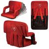 Picnic TIME NFL Carolina Panthers Ventura Reclining Stadium Seat with Back Support, Bleacher Seat, Beach Floor Chair, (Heathered Gray)(Red)