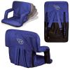 Picnic TIME NFL Carolina Panthers Ventura Reclining Stadium Seat with Back Support, Bleacher Seat, Beach Floor Chair, (Heathered Gray)(Tennessee Titans  Navy)