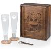 PICNIC TIME Disney Nightmare Before Christmas Jack & Sally Drinking Glasses Gift Set, Nightmare Before Christmas Gifts, (Acacia Wood)(Disney Nightmare Before Christmas Jack – Acacia Wood)