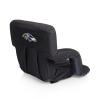 Picnic TIME NFL Atlanta Falcons Ventura Reclining Stadium Seat with Back Support, Bleacher Seat, Beach Floor Chair, (Heathered Gray)(Baltimore Ravens  Black)