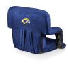 Picnic TIME NFL Carolina Panthers Ventura Reclining Stadium Seat with Back Support, Bleacher Seat, Beach Floor Chair, (Heathered Gray)(Los Angeles Rams  Navy)