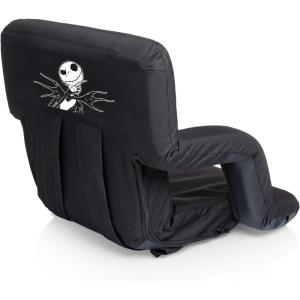 PICNIC TIME Disney Minnie Mouse Ventura Reclining Stadium Seat with Back Support, Bleacher Seat, Beach Floor Chair, (Red), Disney Minnie Mouse – Red, 20 x 2 x 32((Disney Nightmare Before Christmas Jack – Black))