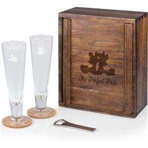PICNIC TIME Disney Nightmare Before Christmas Jack & Sally Drinking Glasses Gift Set, Nightmare Before Christmas Gifts, (Acacia Wood)(Disney Mickey & Minnie Mouse – Acacia Wood)