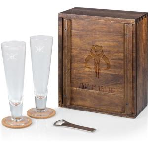 PICNIC TIME Disney Nightmare Before Christmas Jack & Sally Drinking Glasses Gift Set, Nightmare Before Christmas Gifts, (Acacia Wood)(Star Wars Mandalorian Mythosaur Skull – Acacia Wood)