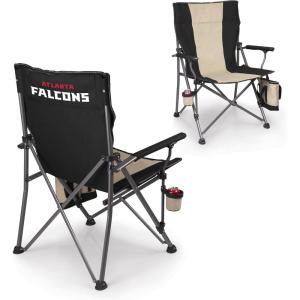 Picnic TIME NFL Atlanta Falcons Big Bear XXL Camp Chair with Cooler, Heavy Duty Beach Chair, 500 lb Capacity Camping Chair with Carry Bag, (Black)