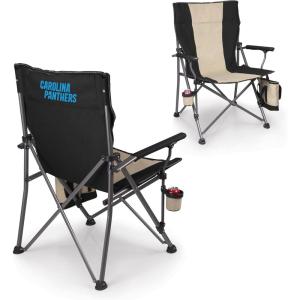 Picnic TIME NFL Carolina Panthers Big Bear XXL Camp Chair with Cooler, Heavy Duty Beach Chair, 500 lb Capacity Camping Chair with Carry Bag, (Black)