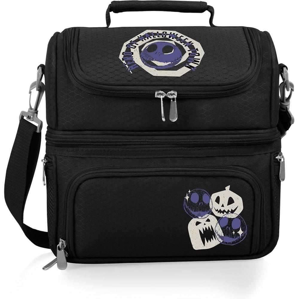 image:imagePICNIC TIME Disney Nightmare Before Christmas Jack Pranzo Lunch Bag Insulated Lunch Box with Utensil Set Lunch Cooler Bag BlackDisney Nightmare Before Christmas Halloween Town  Black