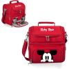 PICNIC TIME Disney Nightmare Before Christmas Jack Pranzo Lunch Bag, Insulated Lunch Box with Utensil Set, Lunch Cooler Bag, (Black)(Disney Mickey Mouse – Red)