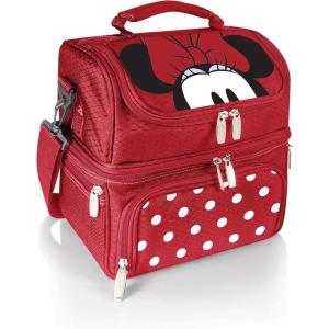 PICNIC TIME Disney Nightmare Before Christmas Jack Pranzo Lunch Bag, Insulated Lunch Box with Utensil Set, Lunch Cooler Bag, (Black)(Disney Minnie Mouse – Red)