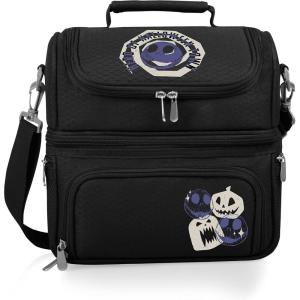 PICNIC TIME Disney Nightmare Before Christmas Jack Pranzo Lunch Bag, Insulated Lunch Box with Utensil Set, Lunch Cooler Bag, (Black)(Disney Nightmare Before Christmas Halloween Town – Black)