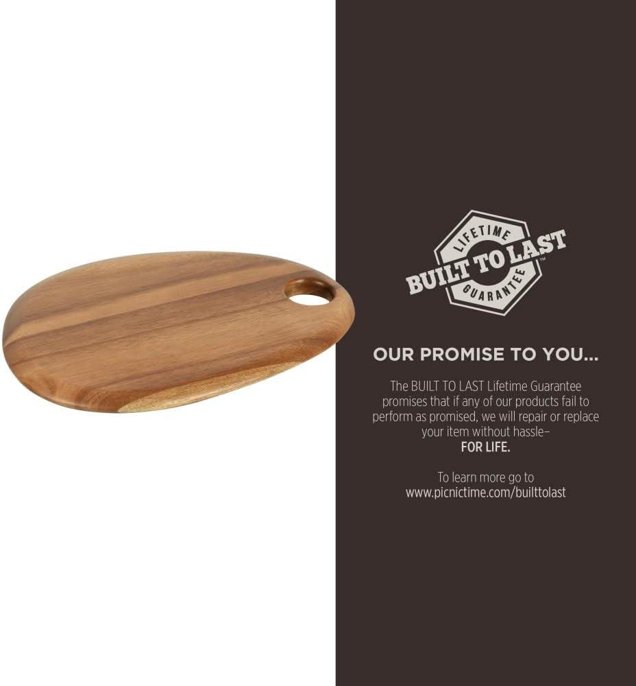 image:imagePICNIC TIME Disney Little Mermaid Pebble Serving Board Ariel Inspired Acacia Wood Charcuterie and Cheese Board with Hanging Cutout for Entertaining and Display Natural Brown