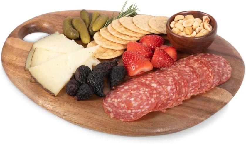 image:imagePICNIC TIME Disney Little Mermaid Pebble Serving Board Ariel Inspired Acacia Wood Charcuterie and Cheese Board with Hanging Cutout for Entertaining and Display Natural Brown