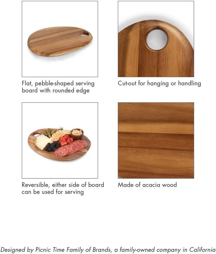 image:imagePICNIC TIME Disney Little Mermaid Pebble Serving Board Ariel Inspired Acacia Wood Charcuterie and Cheese Board with Hanging Cutout for Entertaining and Display Natural Brown