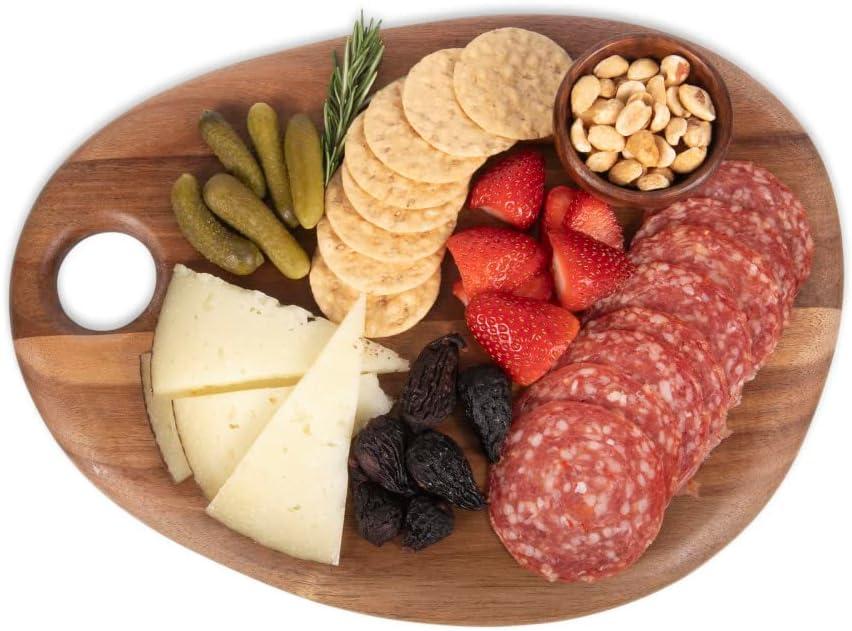 image:imagePICNIC TIME Disney Little Mermaid Pebble Serving Board Ariel Inspired Acacia Wood Charcuterie and Cheese Board with Hanging Cutout for Entertaining and Display Natural Brown