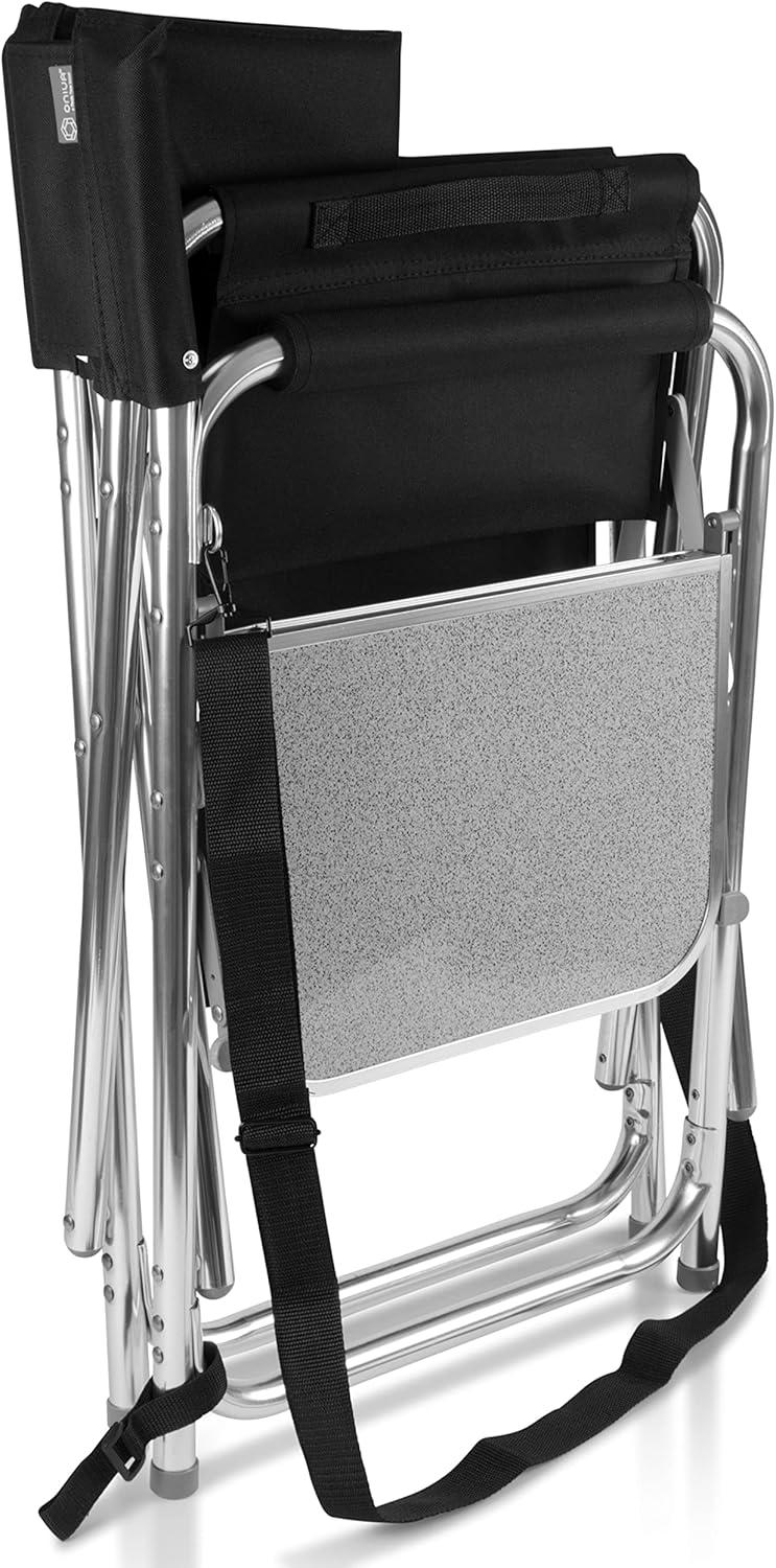 image:imagePICNIC TIME NCAA Alabama Crimson Tide Sports Chair with Side Table Beach Chair Camp Chair for Adults BlackBlack
