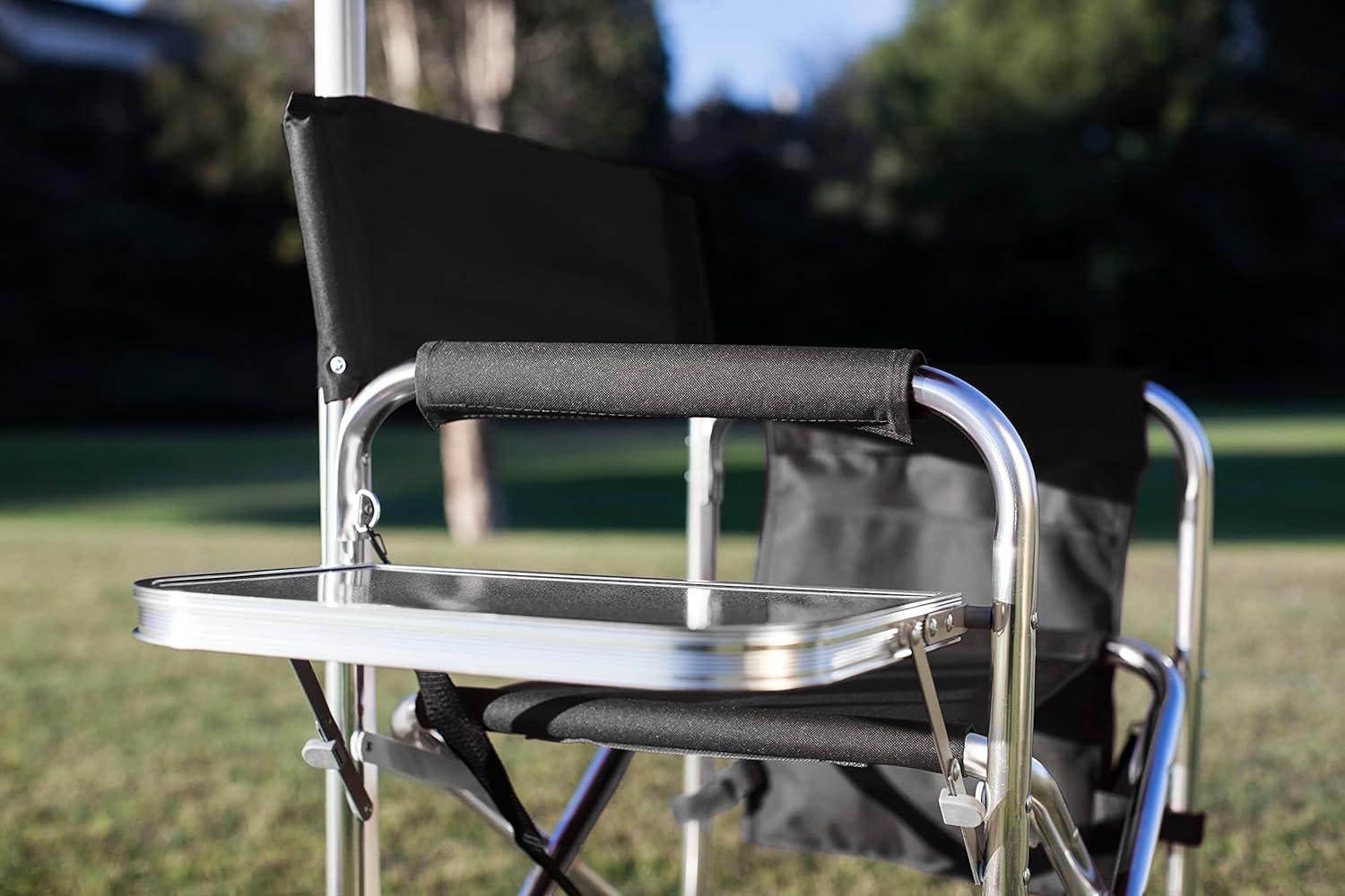 image:imagePICNIC TIME NCAA Alabama Crimson Tide Sports Chair with Side Table Beach Chair Camp Chair for Adults BlackBlack