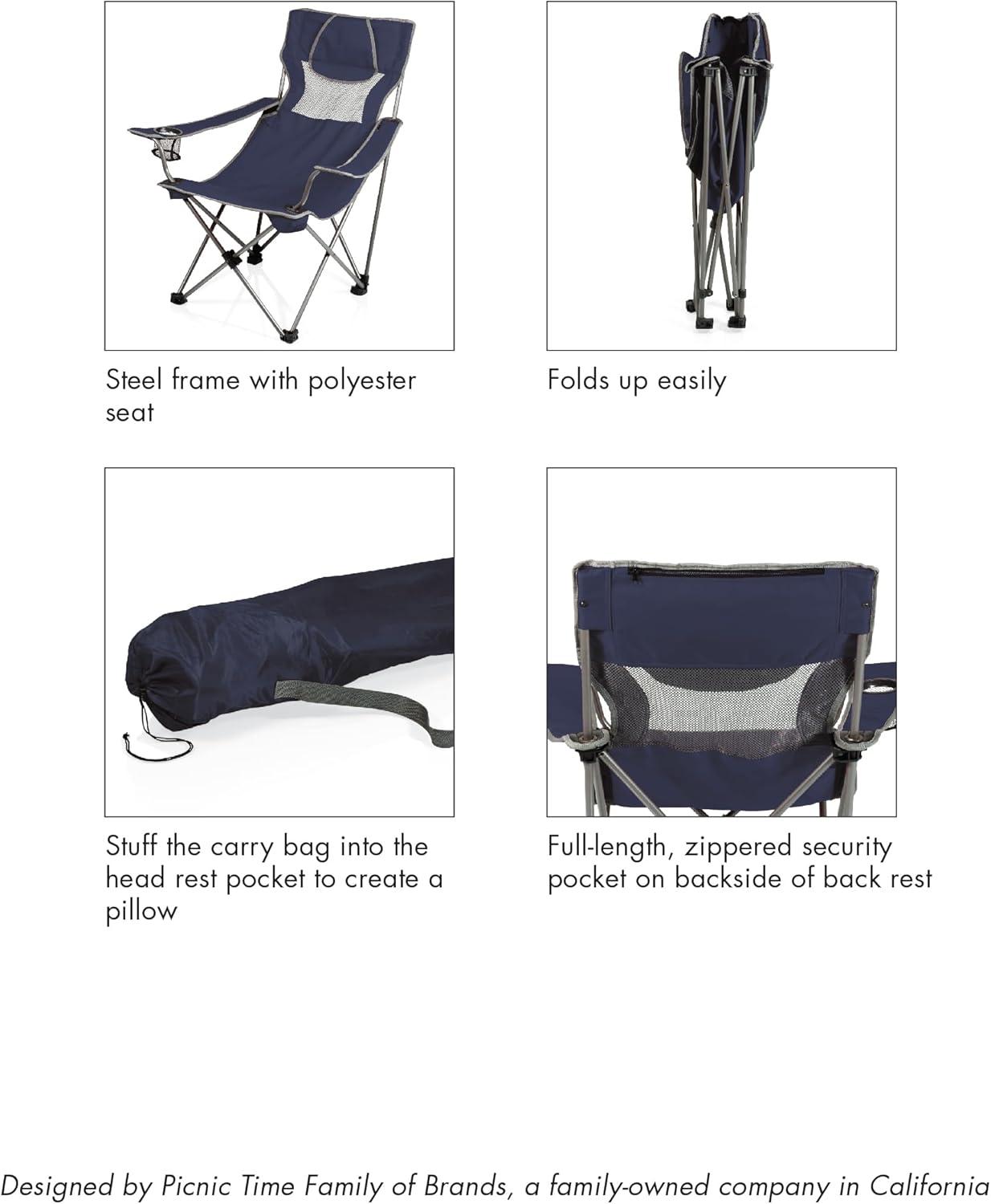 image:imagePicnic TIME NCAA Alabama Crimson Tide Campsite Camping Chair Picnic Chair Outdoor Folding Chair with Carry Bag Beach Chair Black with Gray AccentsArkansas Razorbacks